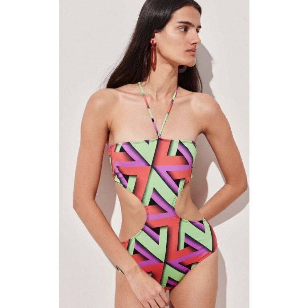 RACHEL COMEY BALVAN SWIM in GREEN MULTI NWT Size Small